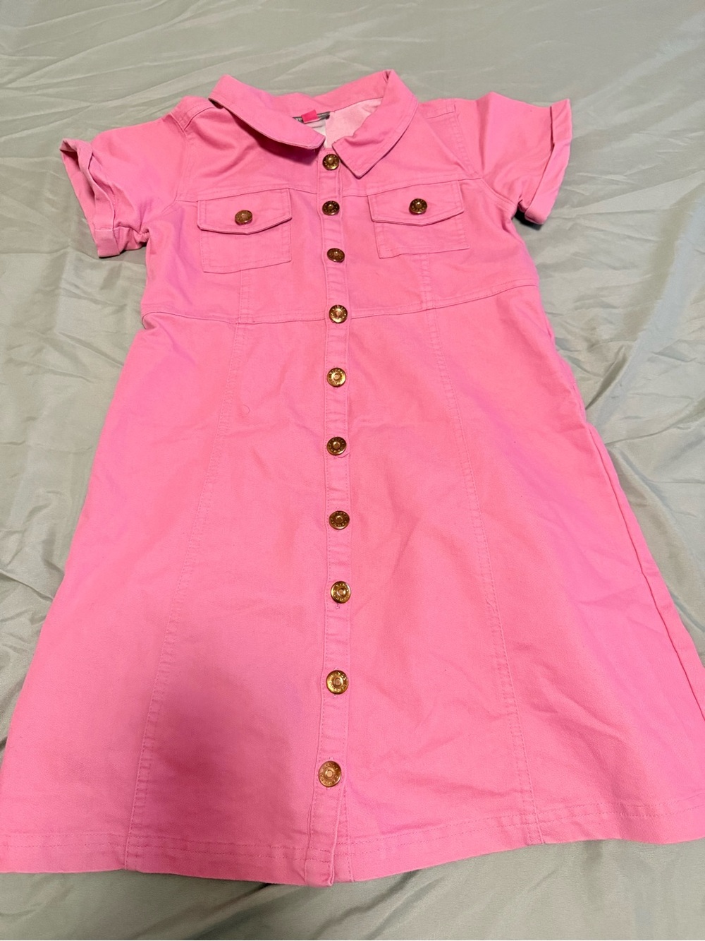 Vince Camuto Bright Pink Button-Front Shirt Dress